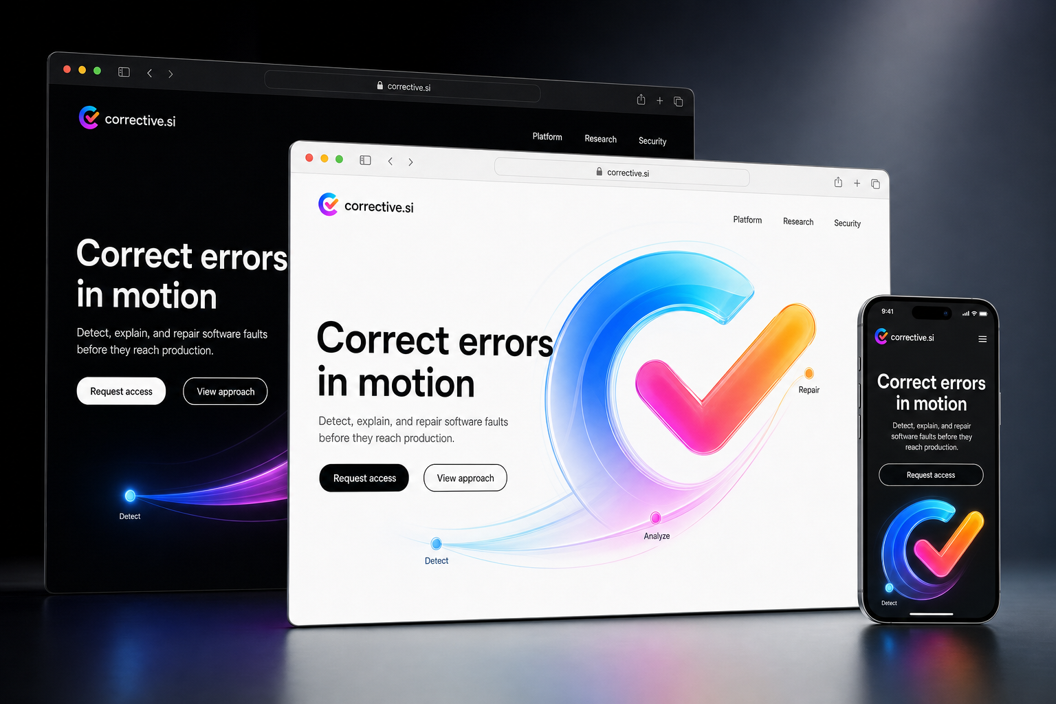 corrective.si website concept preview