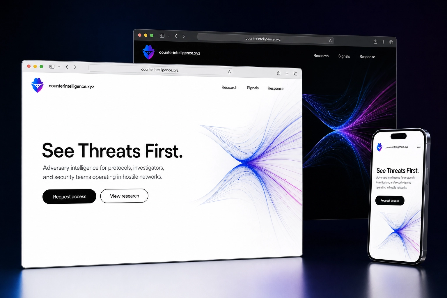 counterintelligence.xyz website concept preview