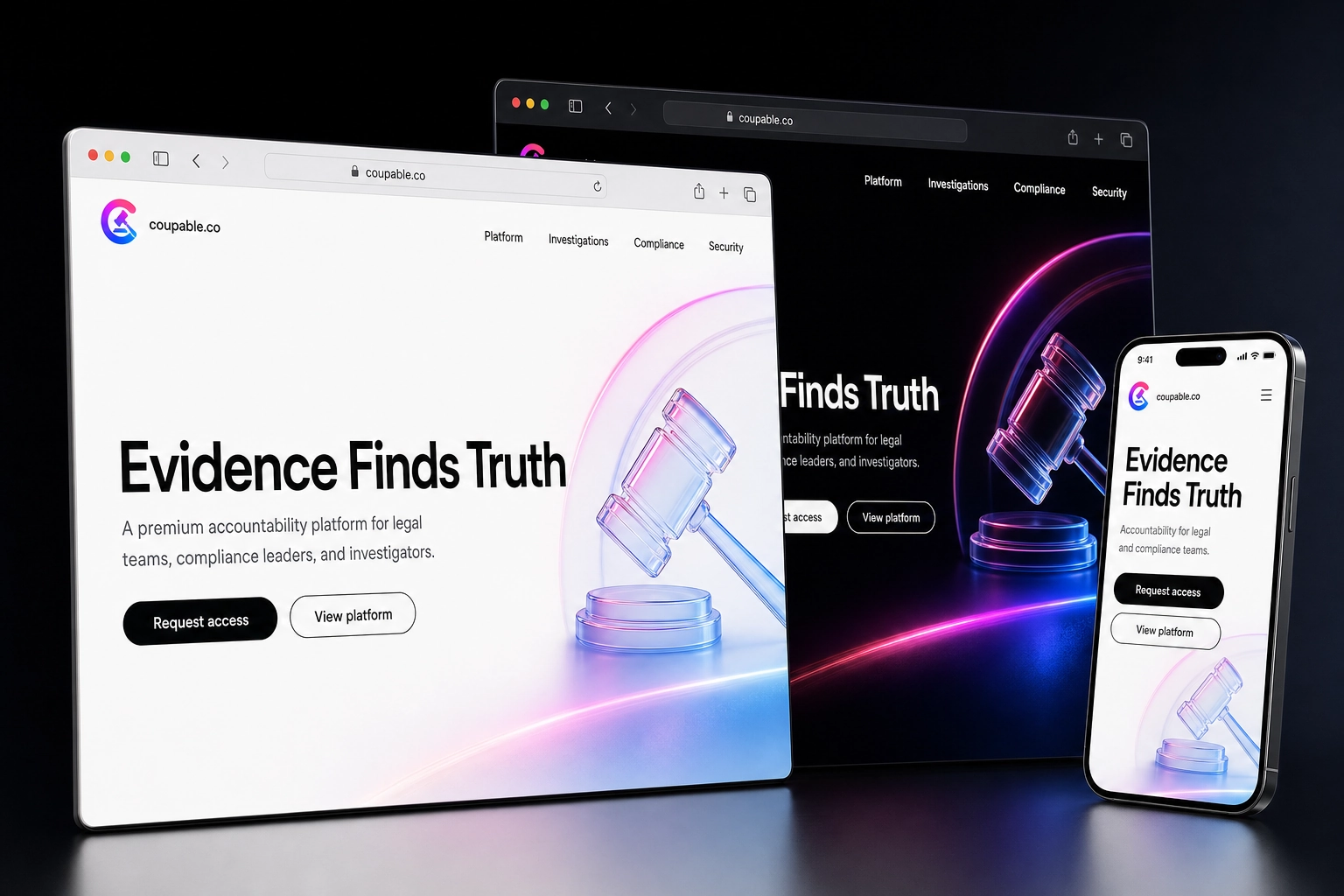 coupable.co website concept preview