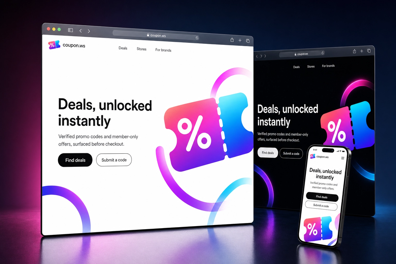 coupon.ws website concept preview