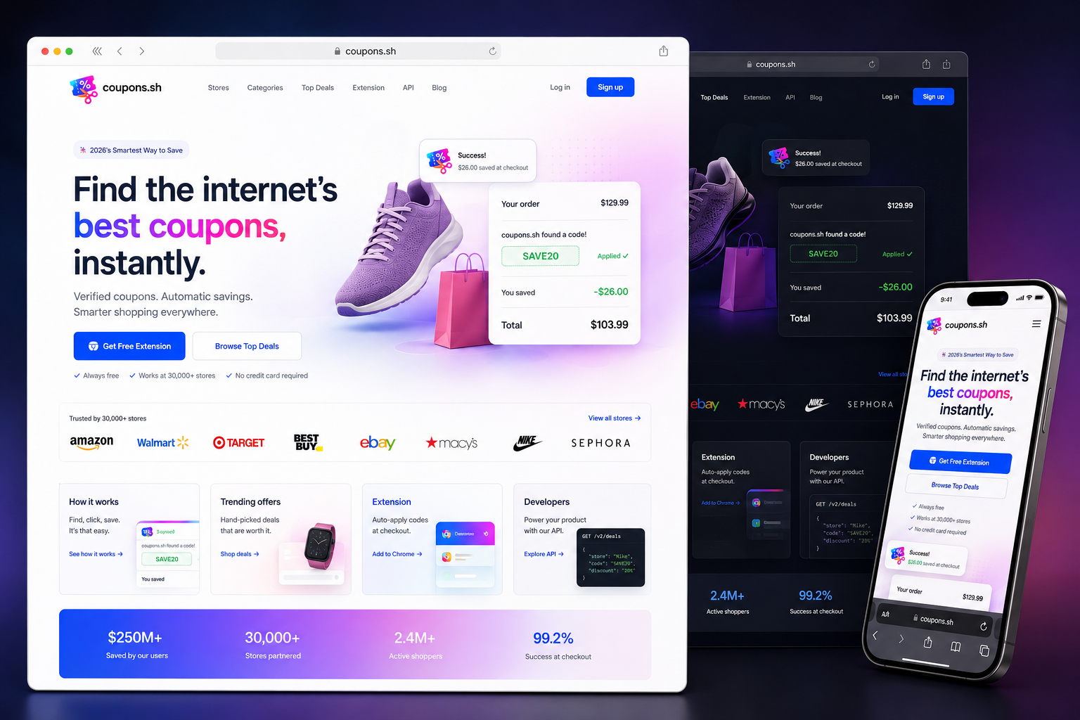 coupons.sh website concept preview