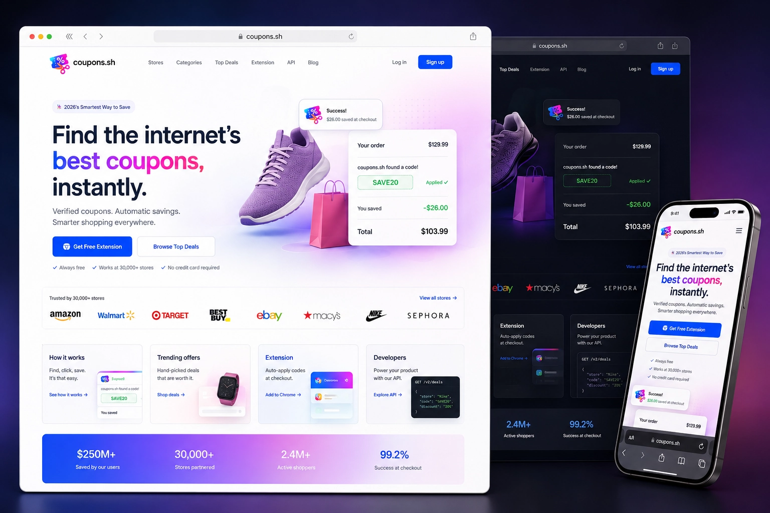 coupons.sh website concept preview