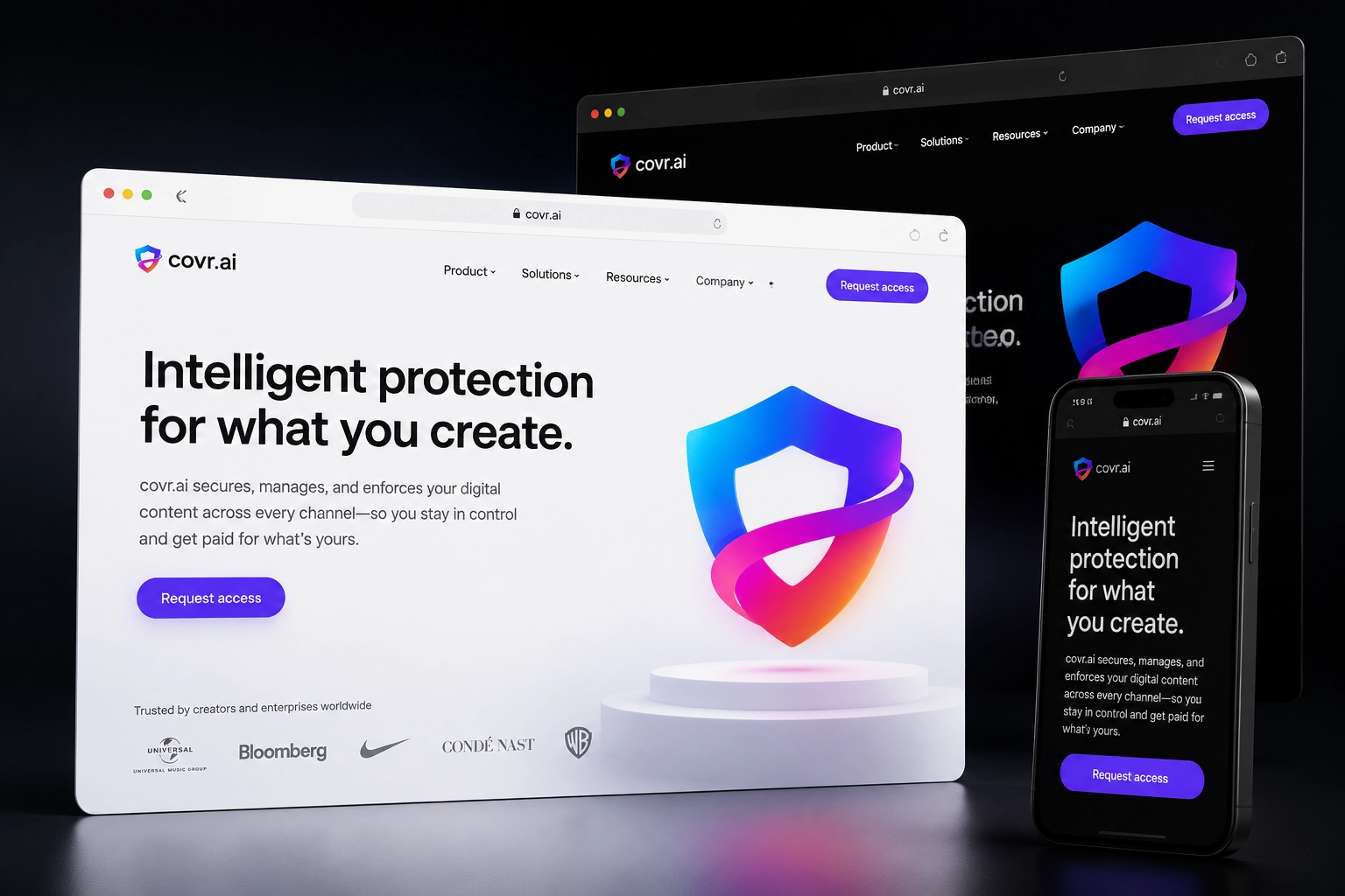 covr.ai website concept preview