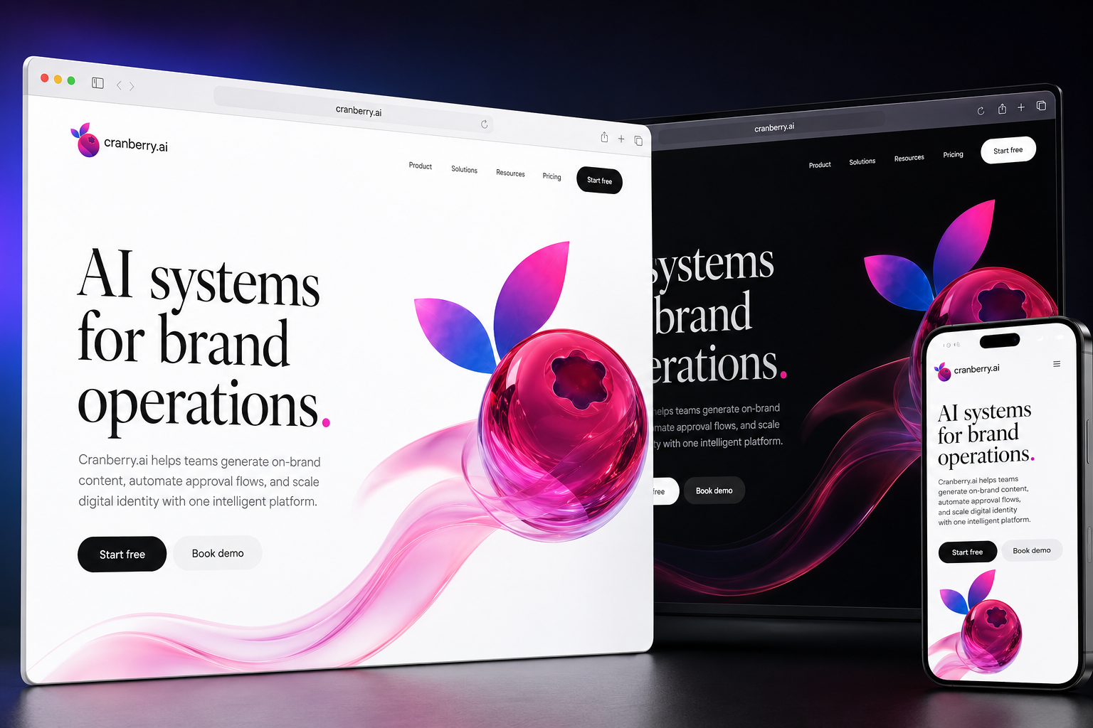 cranberry.ai website concept preview