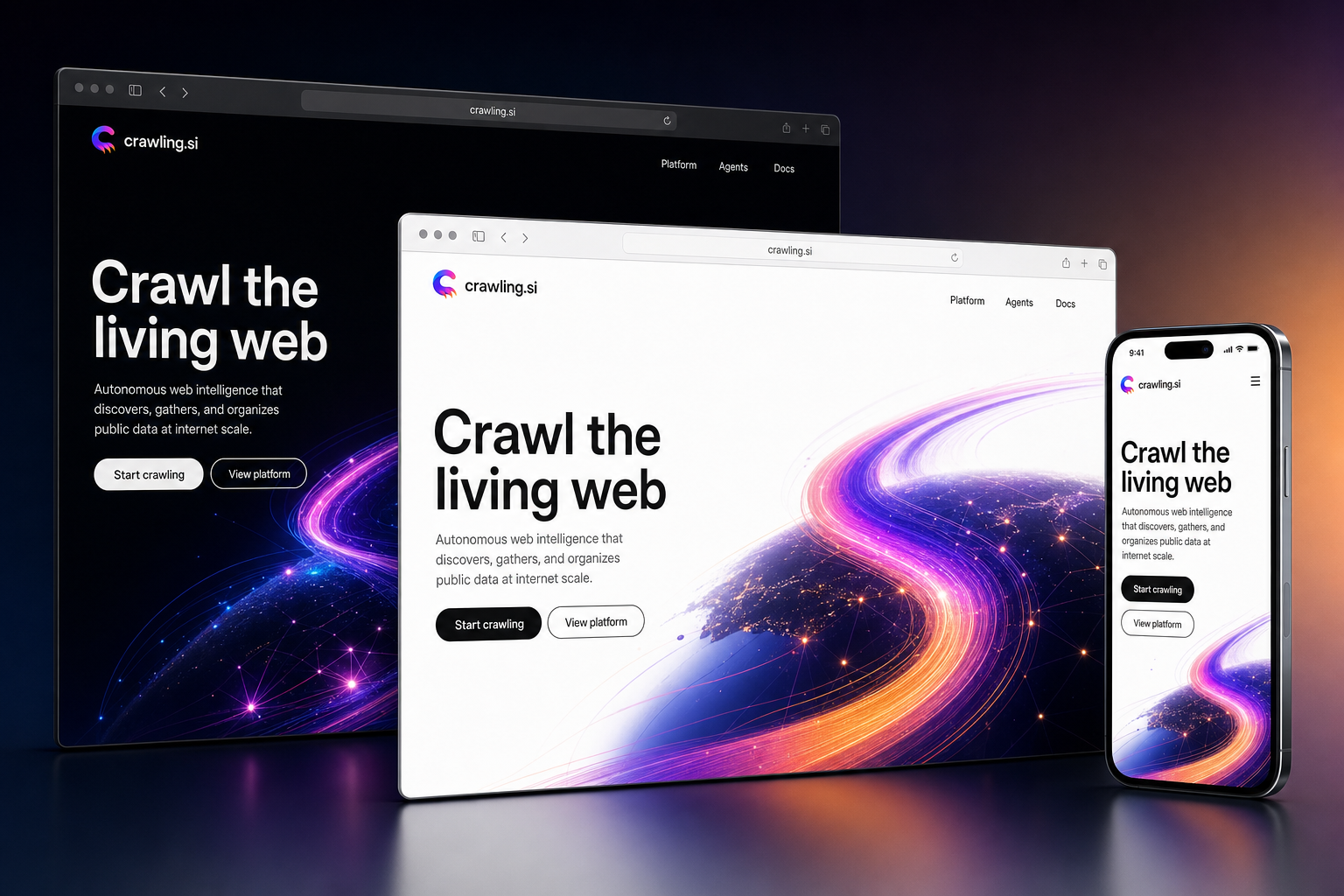 crawling.si website concept preview