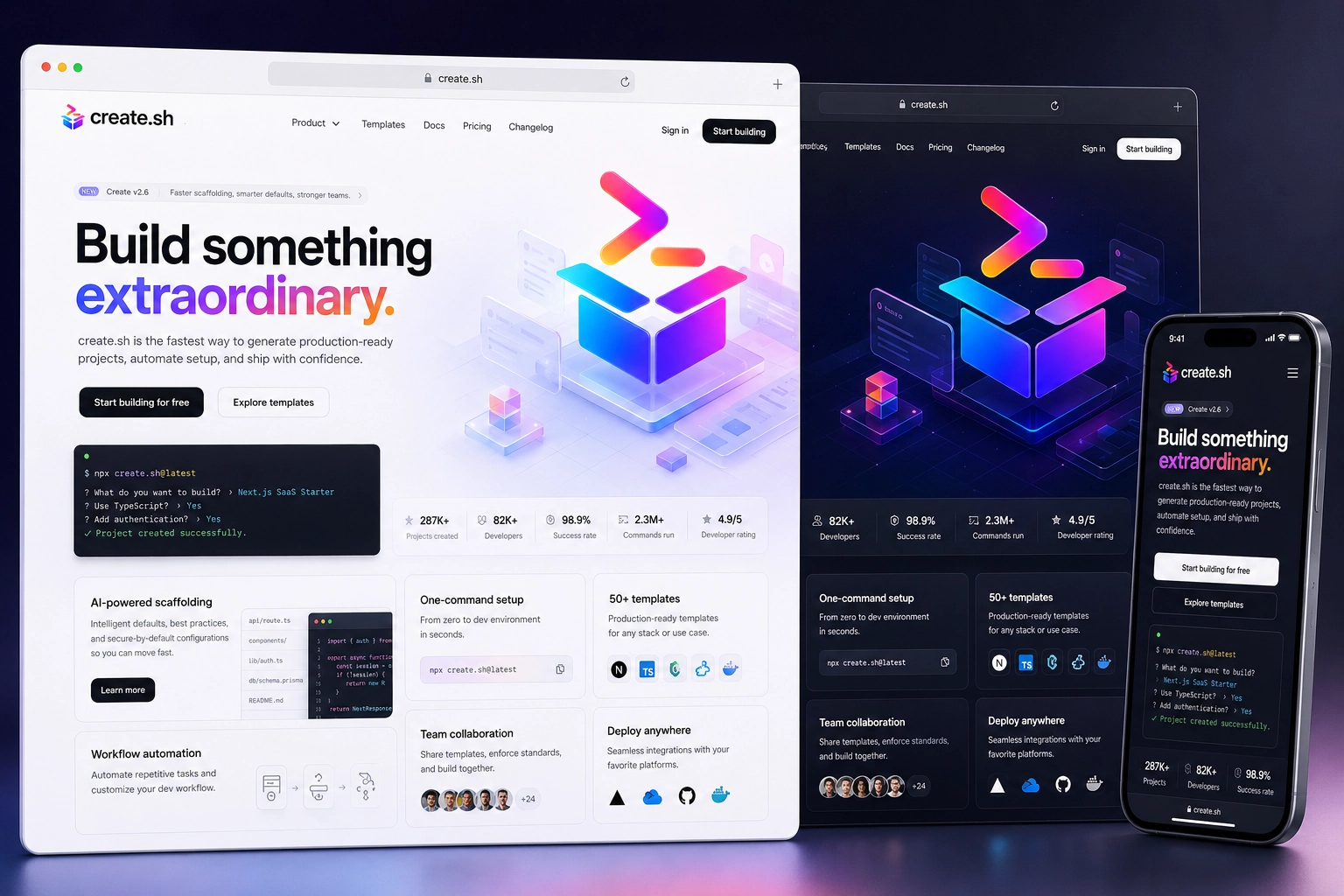 create.sh website concept preview