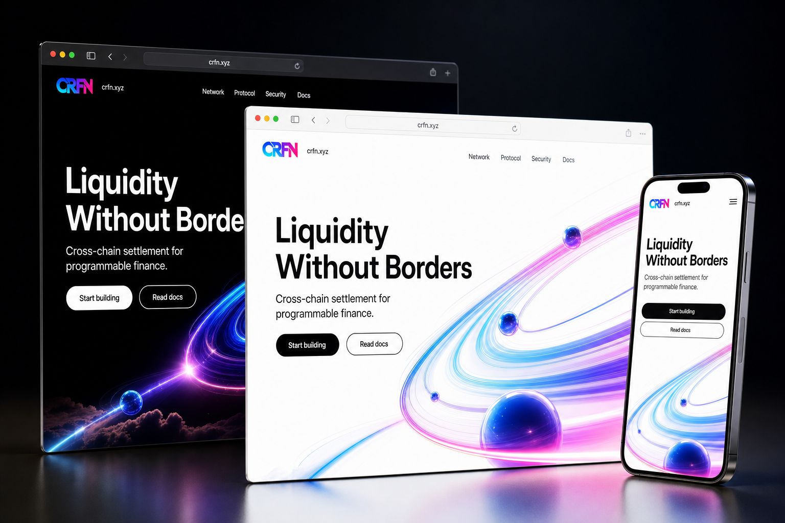 crfn.xyz website concept preview enlarged