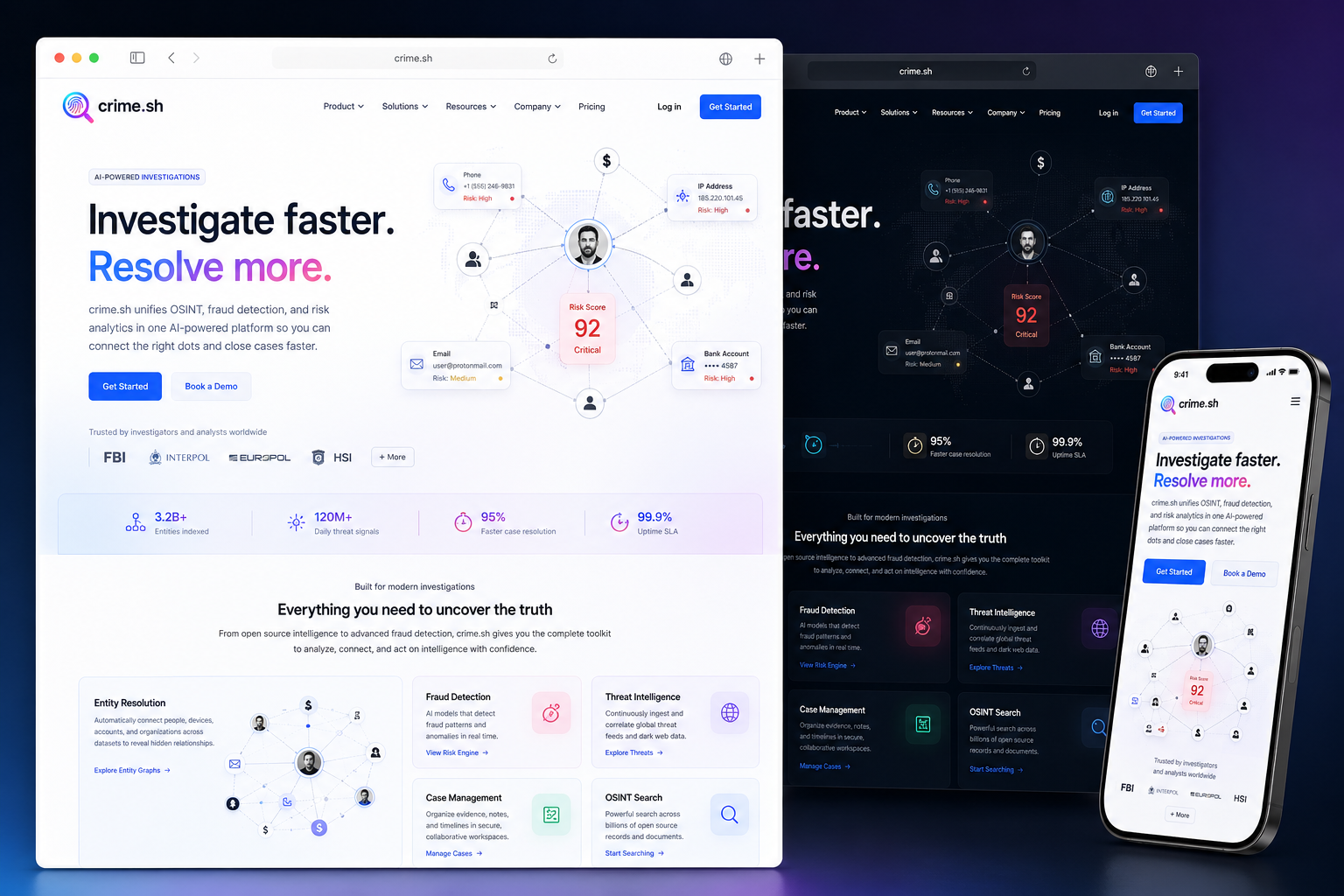 crime.sh website concept preview