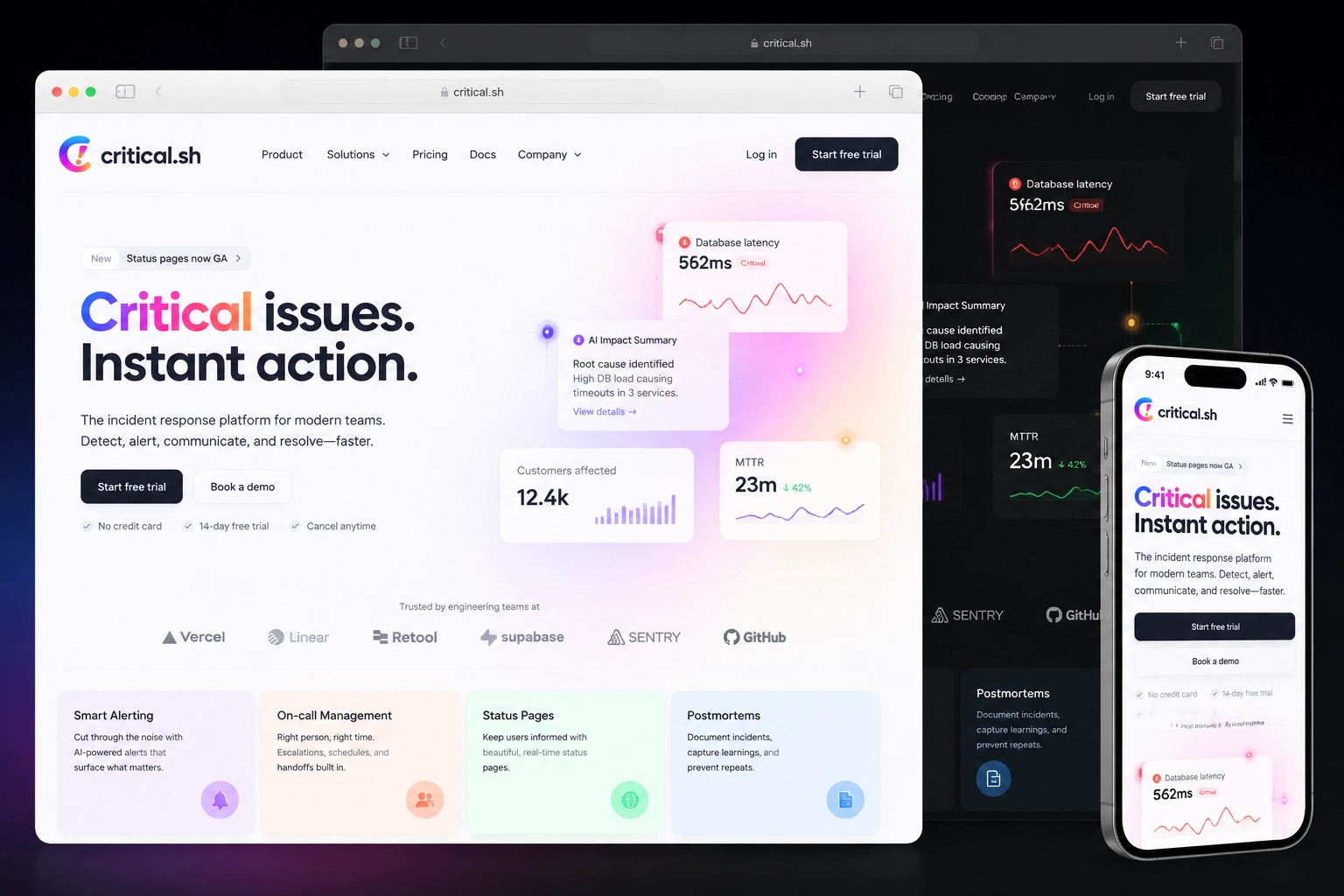 critical.sh website concept preview