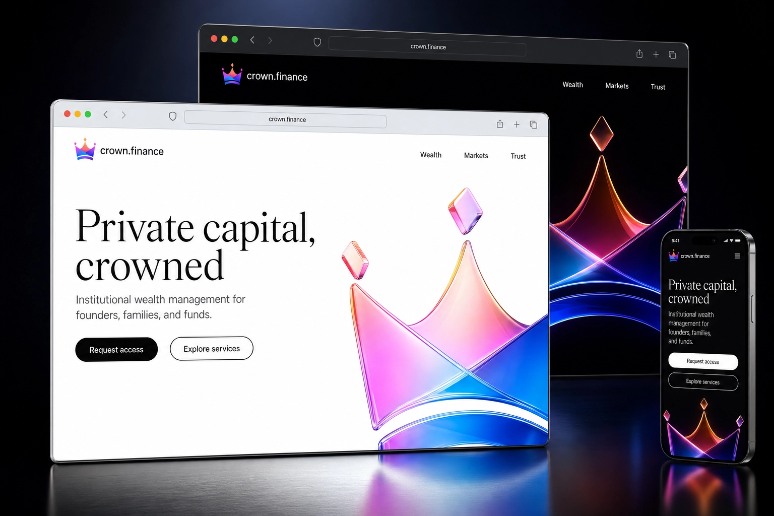 crown.finance website concept preview