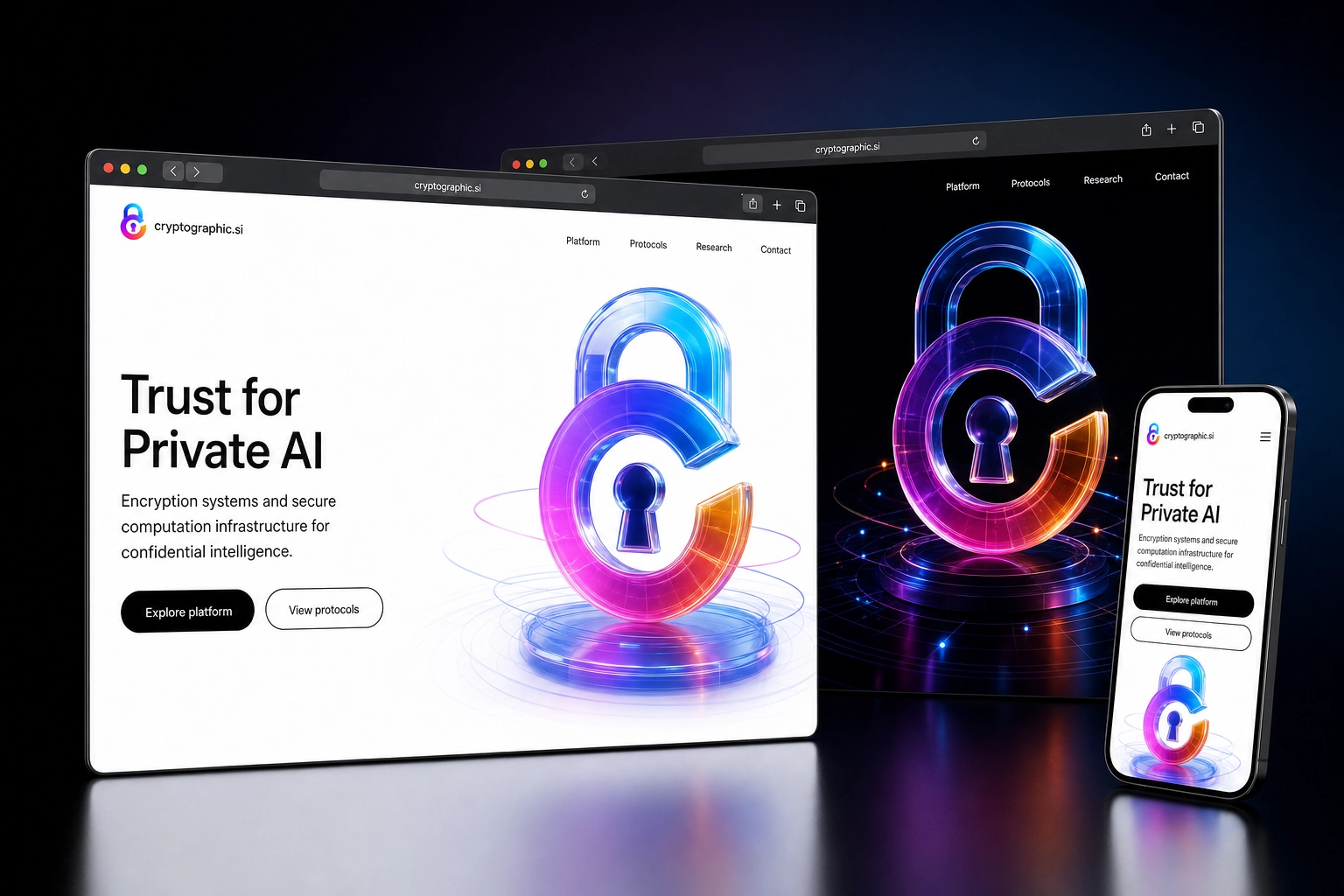 cryptographic.si website concept preview