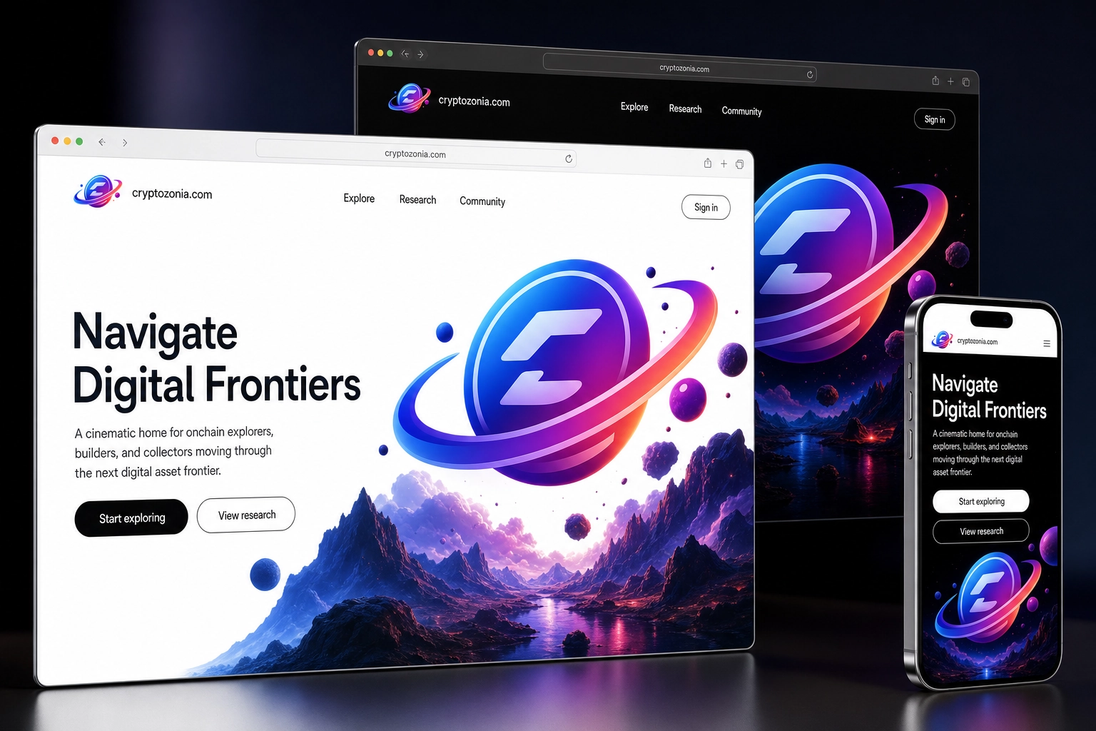 cryptozonia.com website concept preview