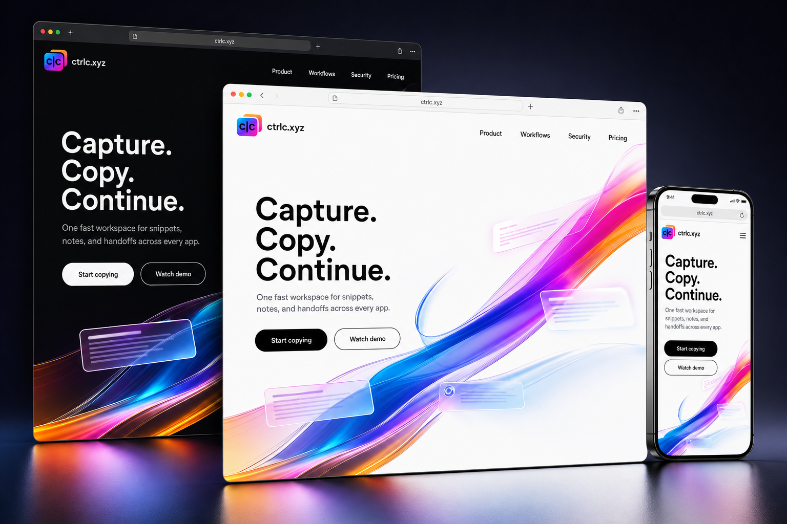 ctrlc.xyz website concept preview