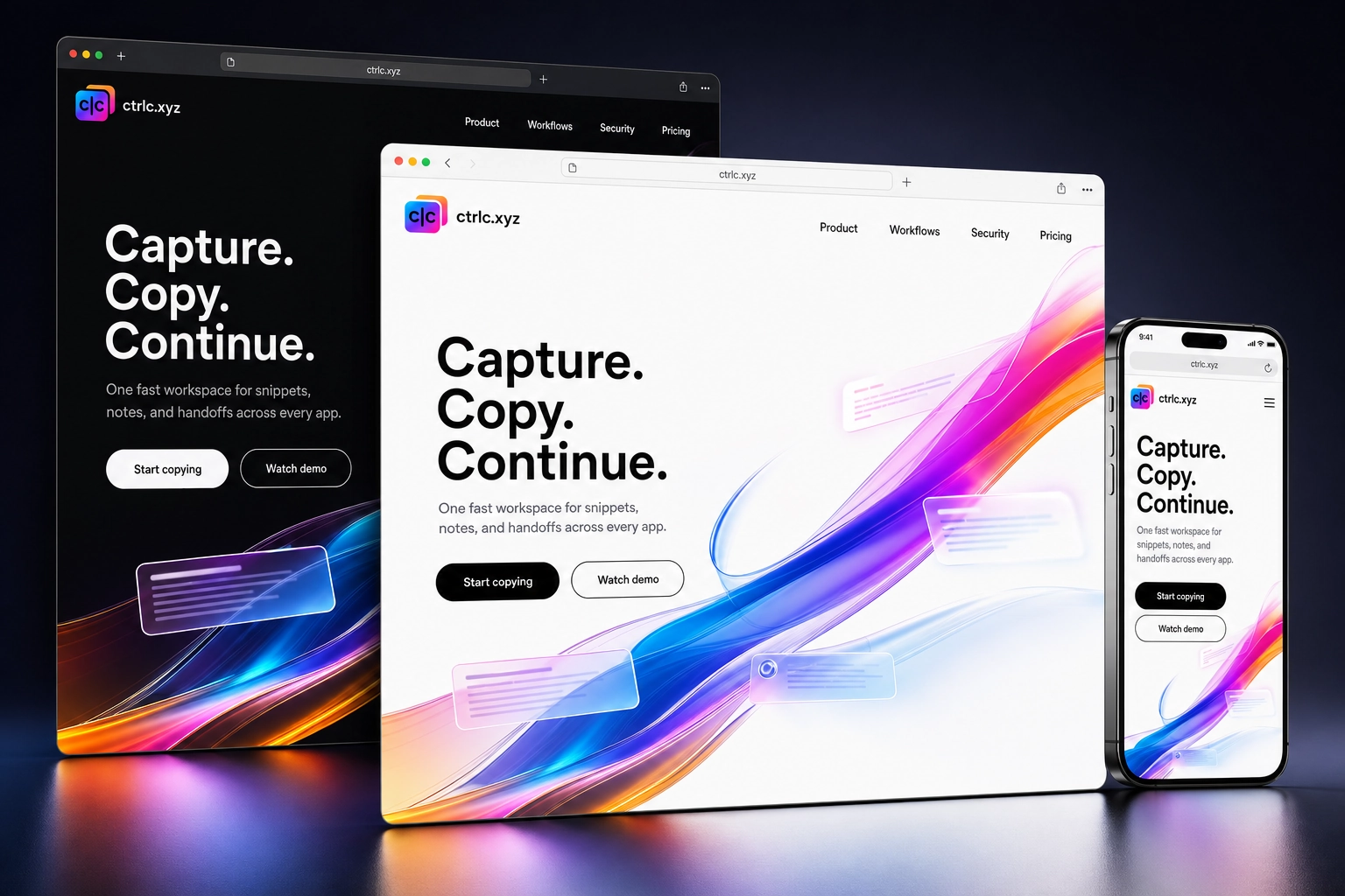ctrlc.xyz website concept preview