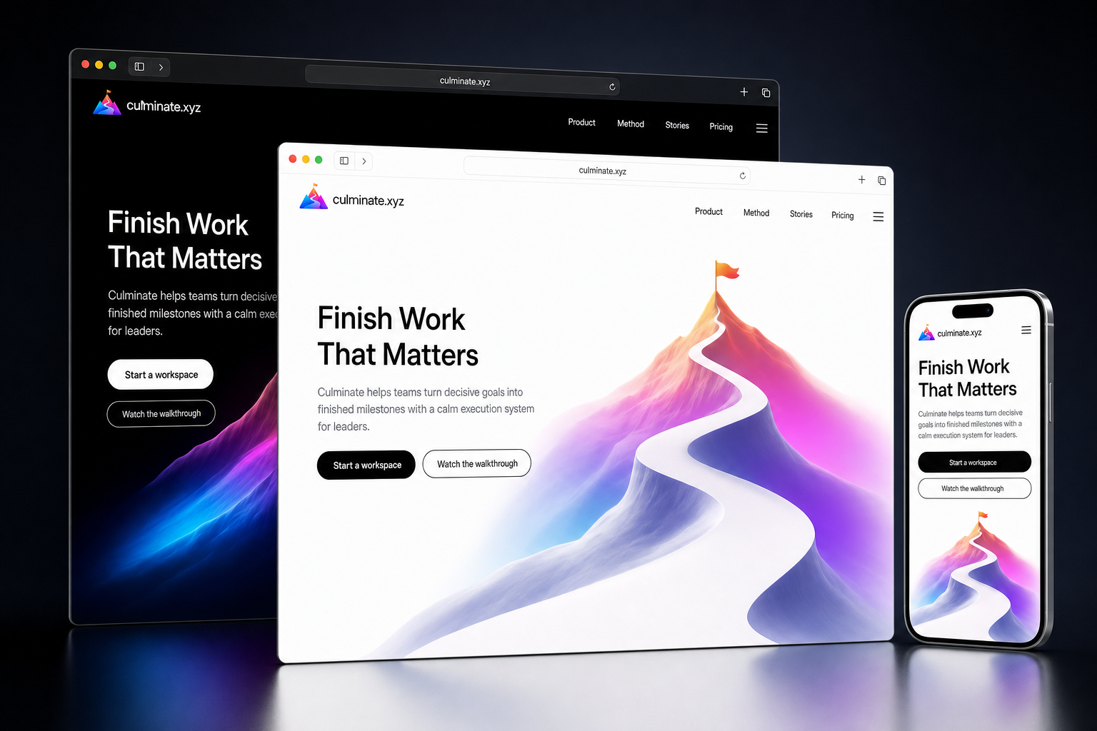 culminate.xyz website concept preview
