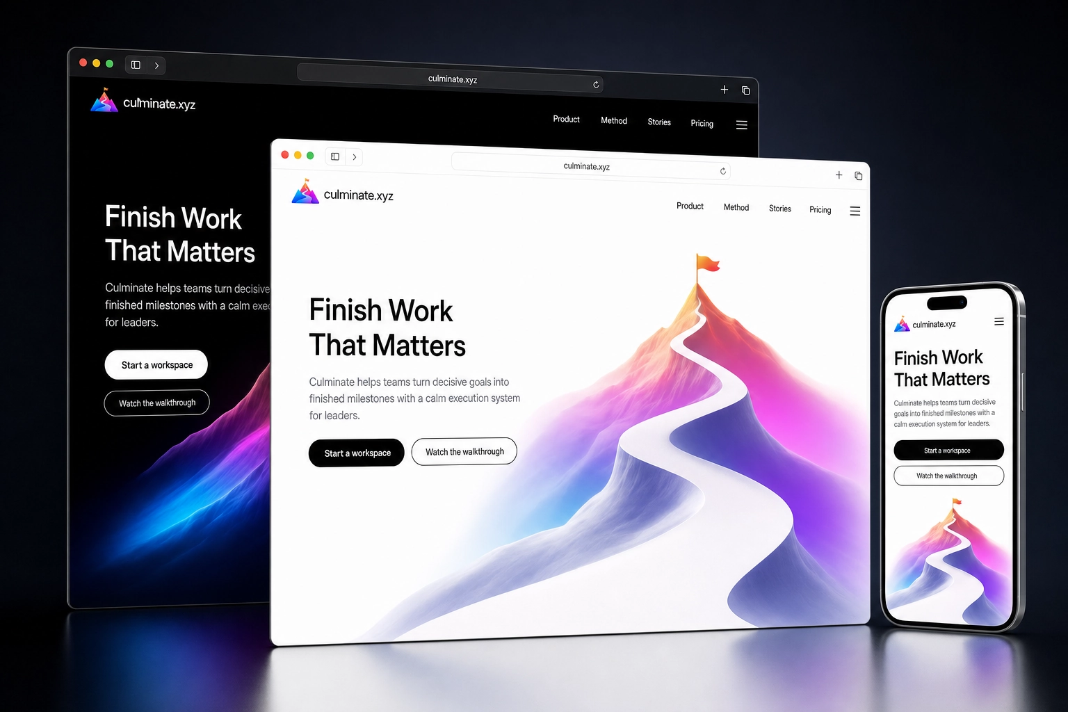 culminate.xyz website concept preview