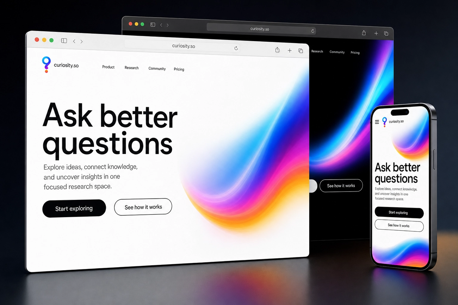 curiosity.so website concept preview