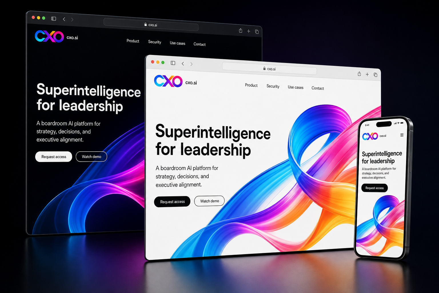 cxo.si website concept preview enlarged