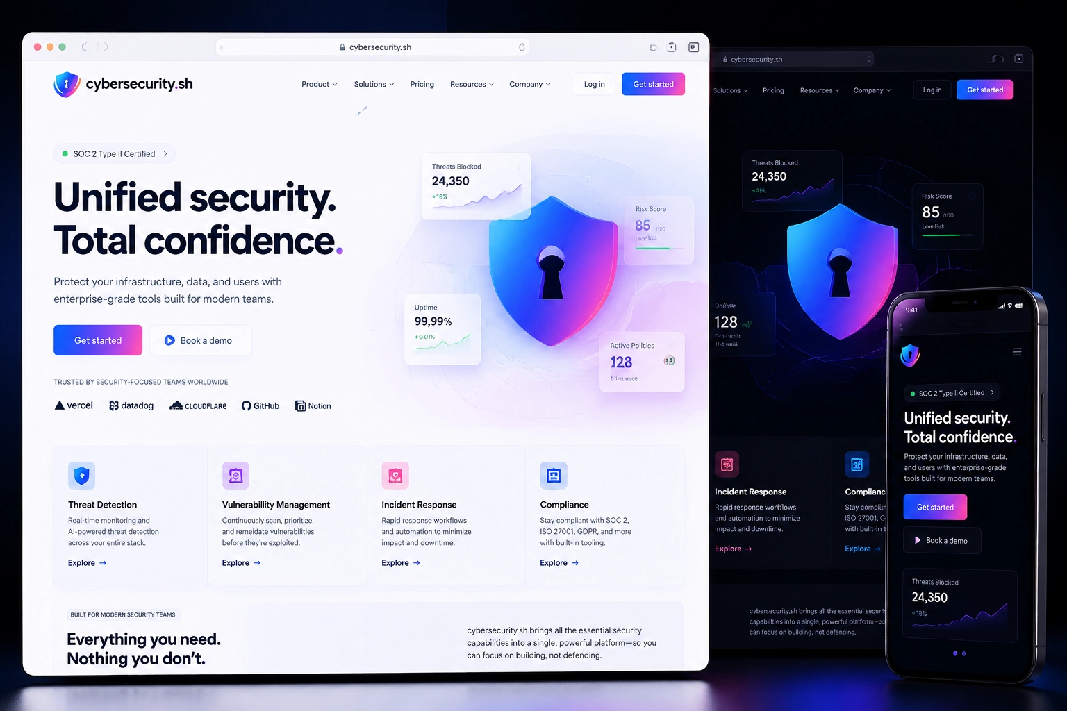 cybersecurity.sh website concept preview