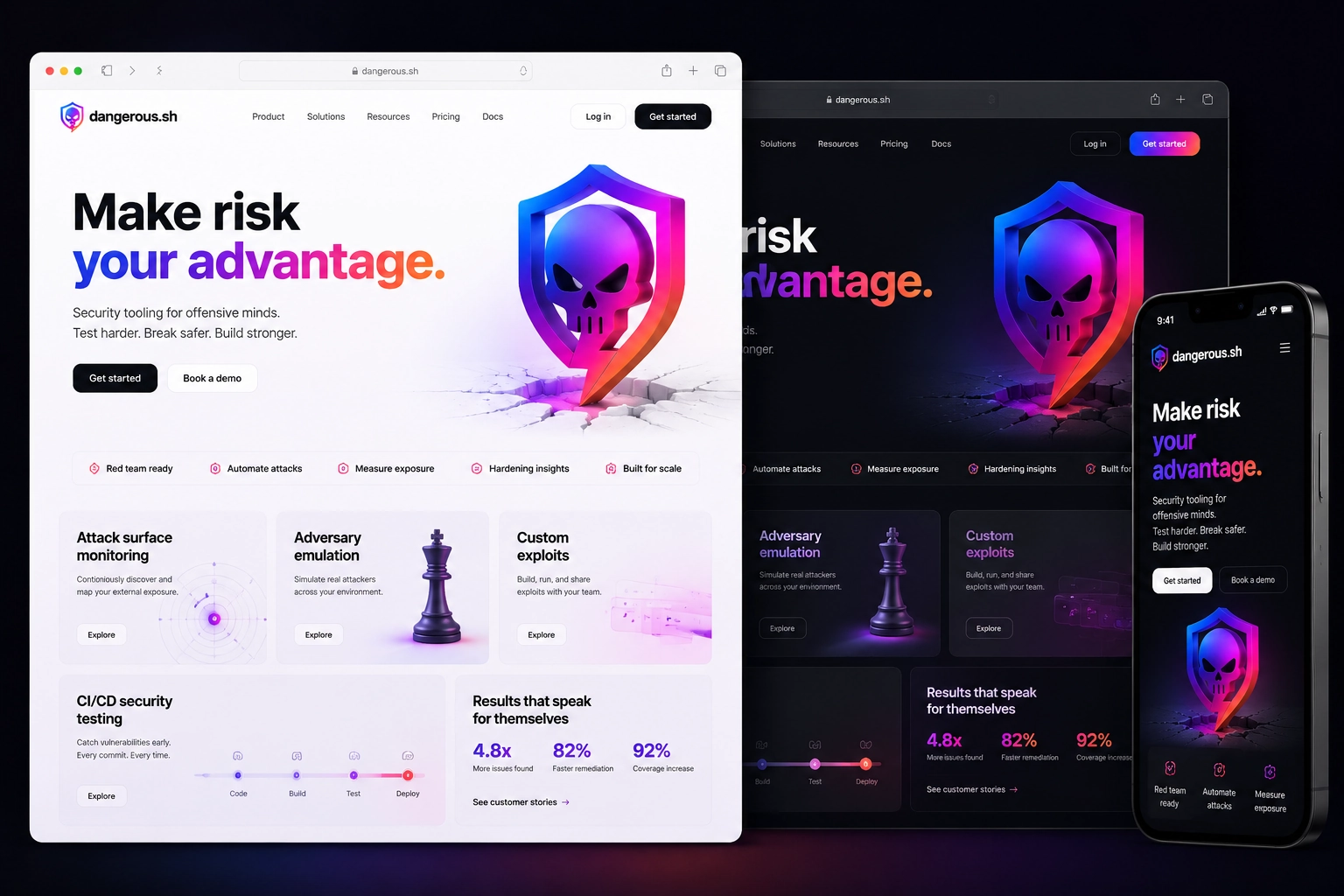 dangerous.sh website concept preview