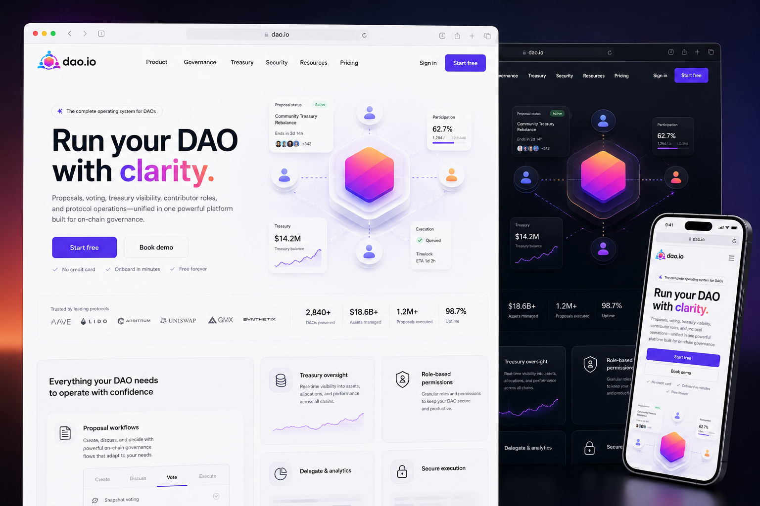 dao.io website concept preview