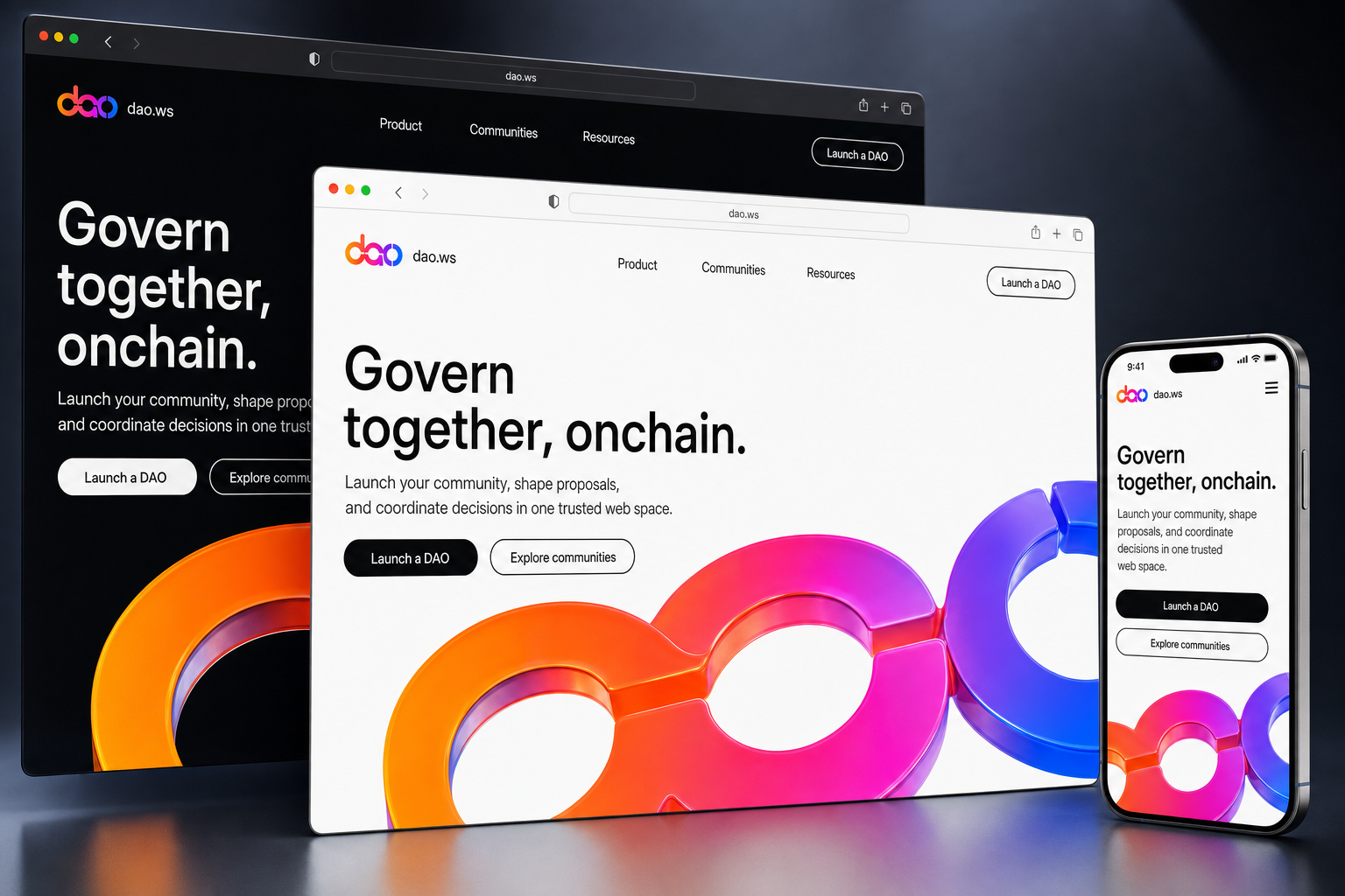 dao.ws website concept preview enlarged