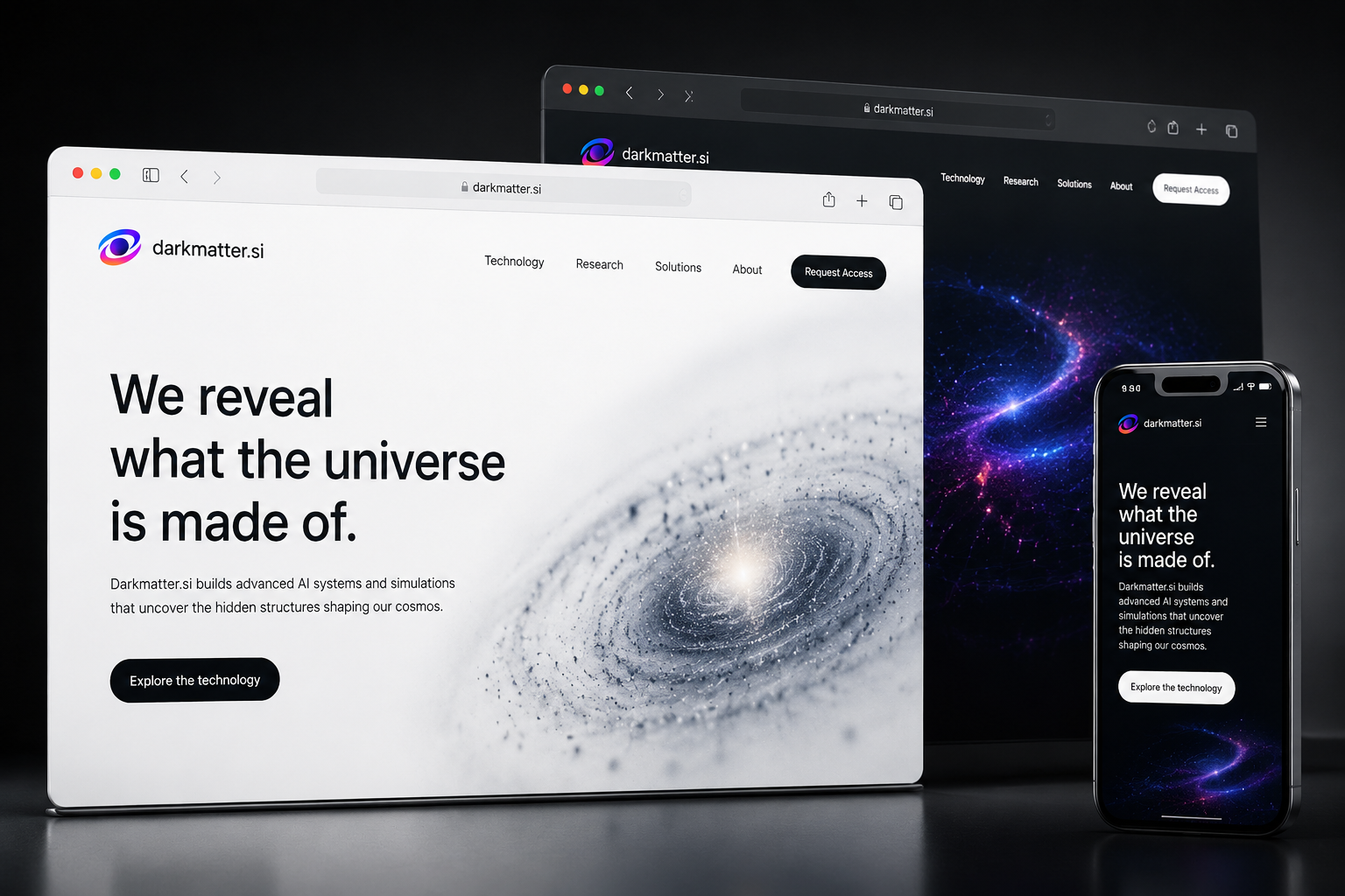 darkmatter.si website concept preview