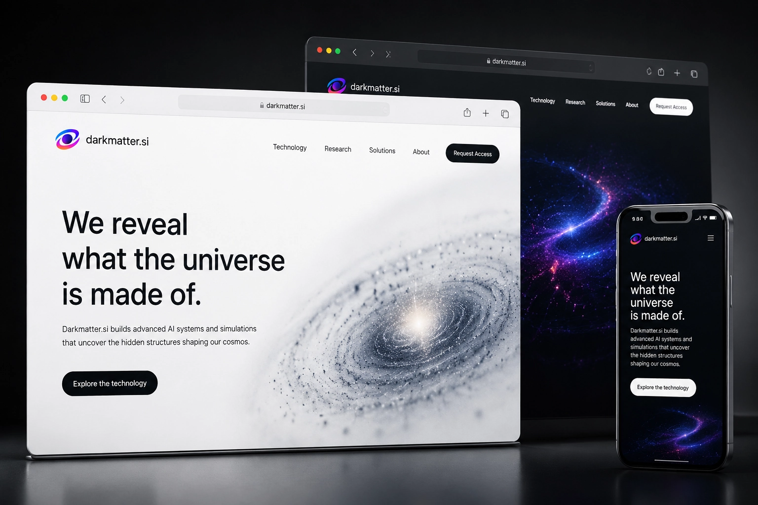 darkmatter.si website concept preview