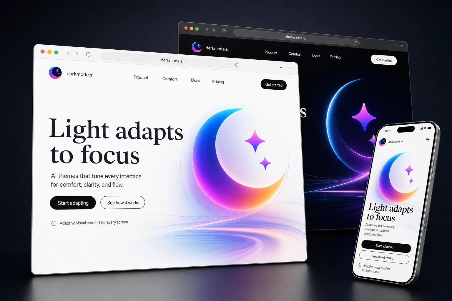 darkmode.si website concept preview