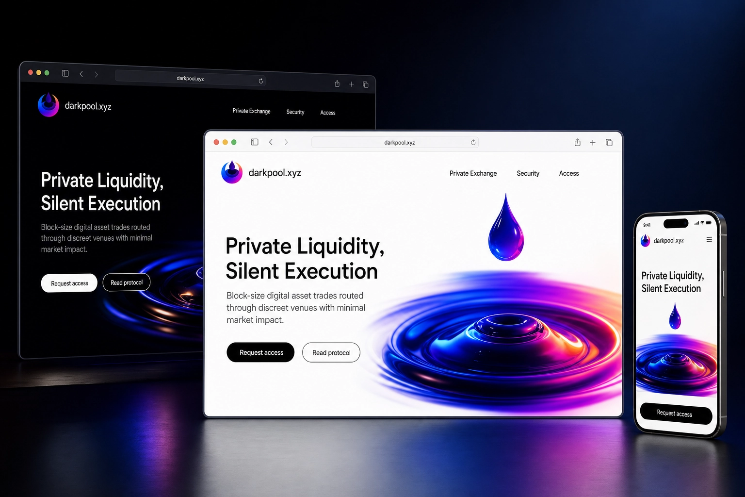 darkpool.xyz website concept preview