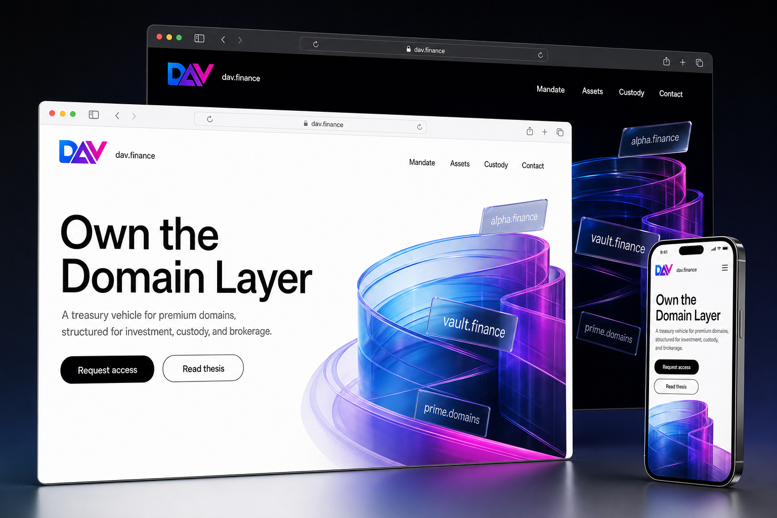 dav.finance website concept preview enlarged
