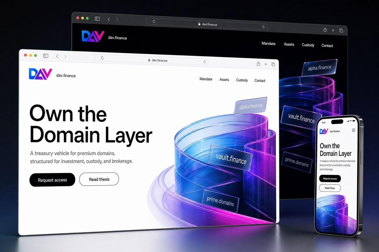 dav.finance website concept preview