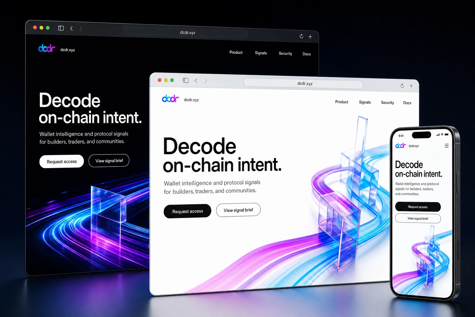 dcdr.xyz website concept preview