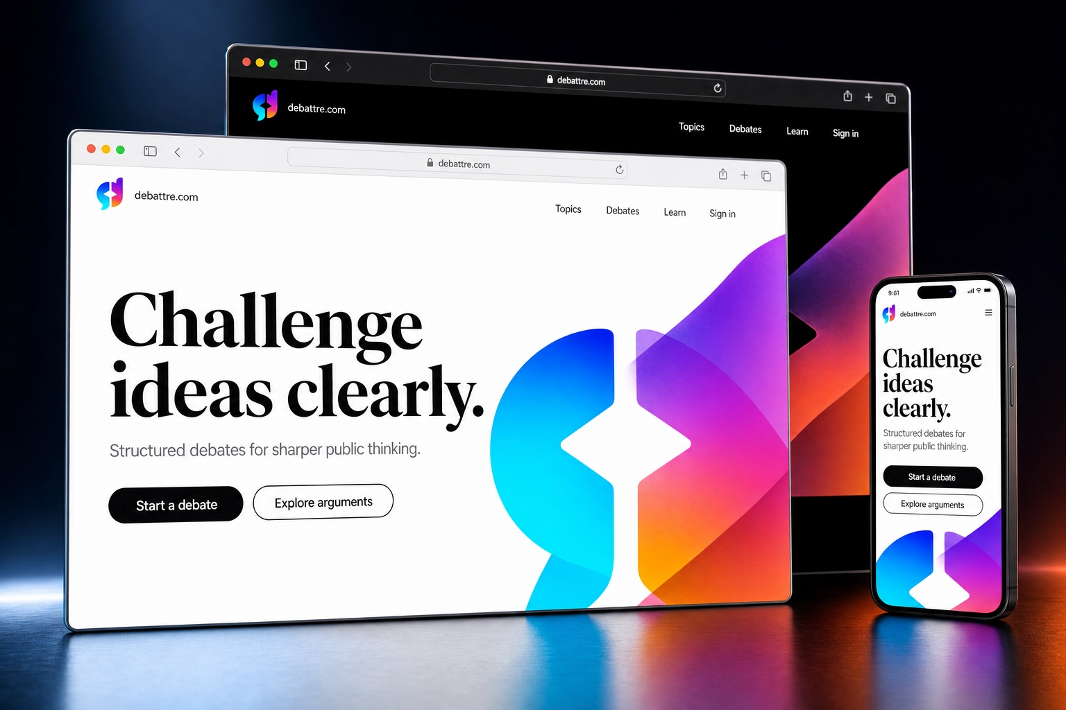 debattre.com website concept preview
