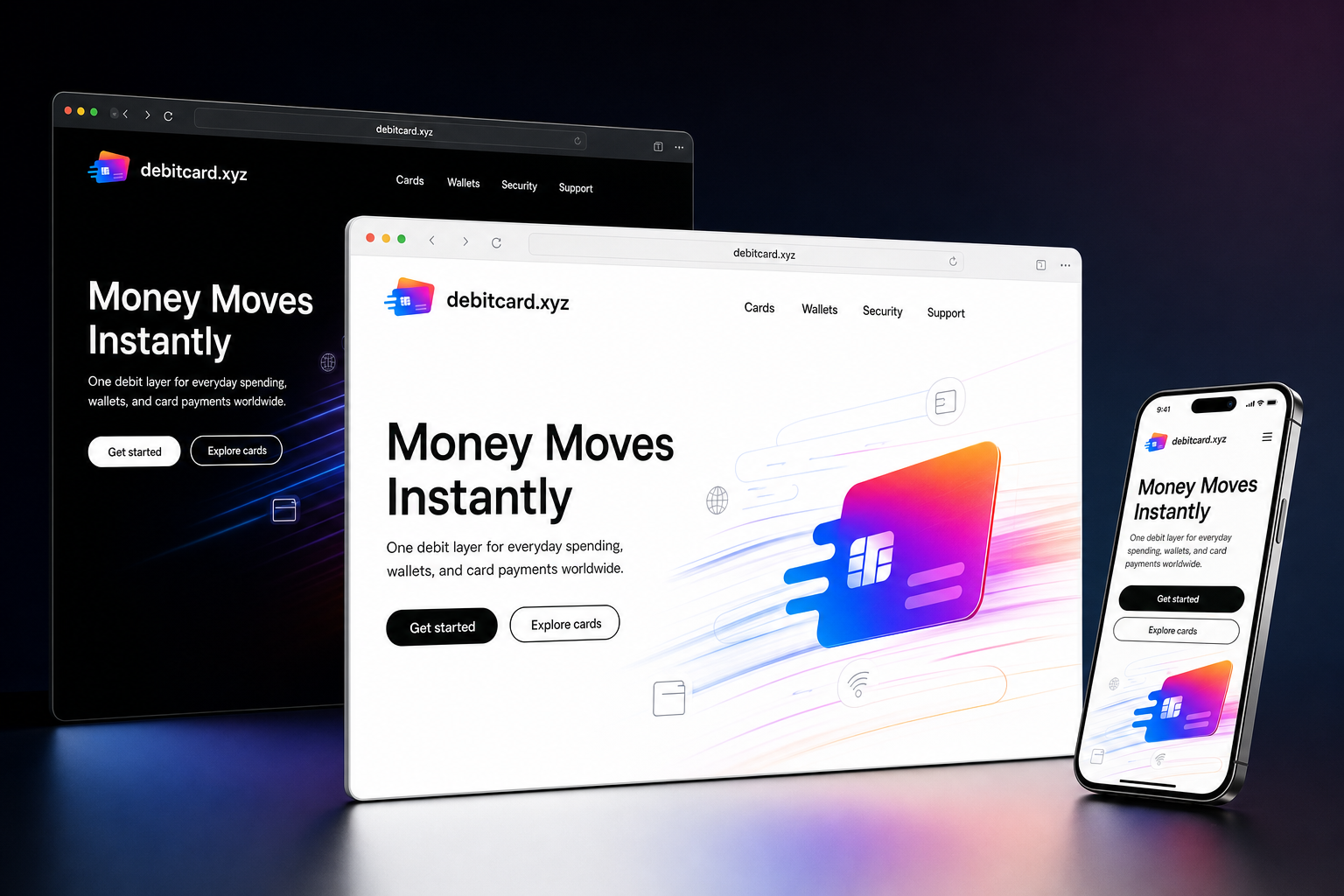 debitcard.xyz website concept preview