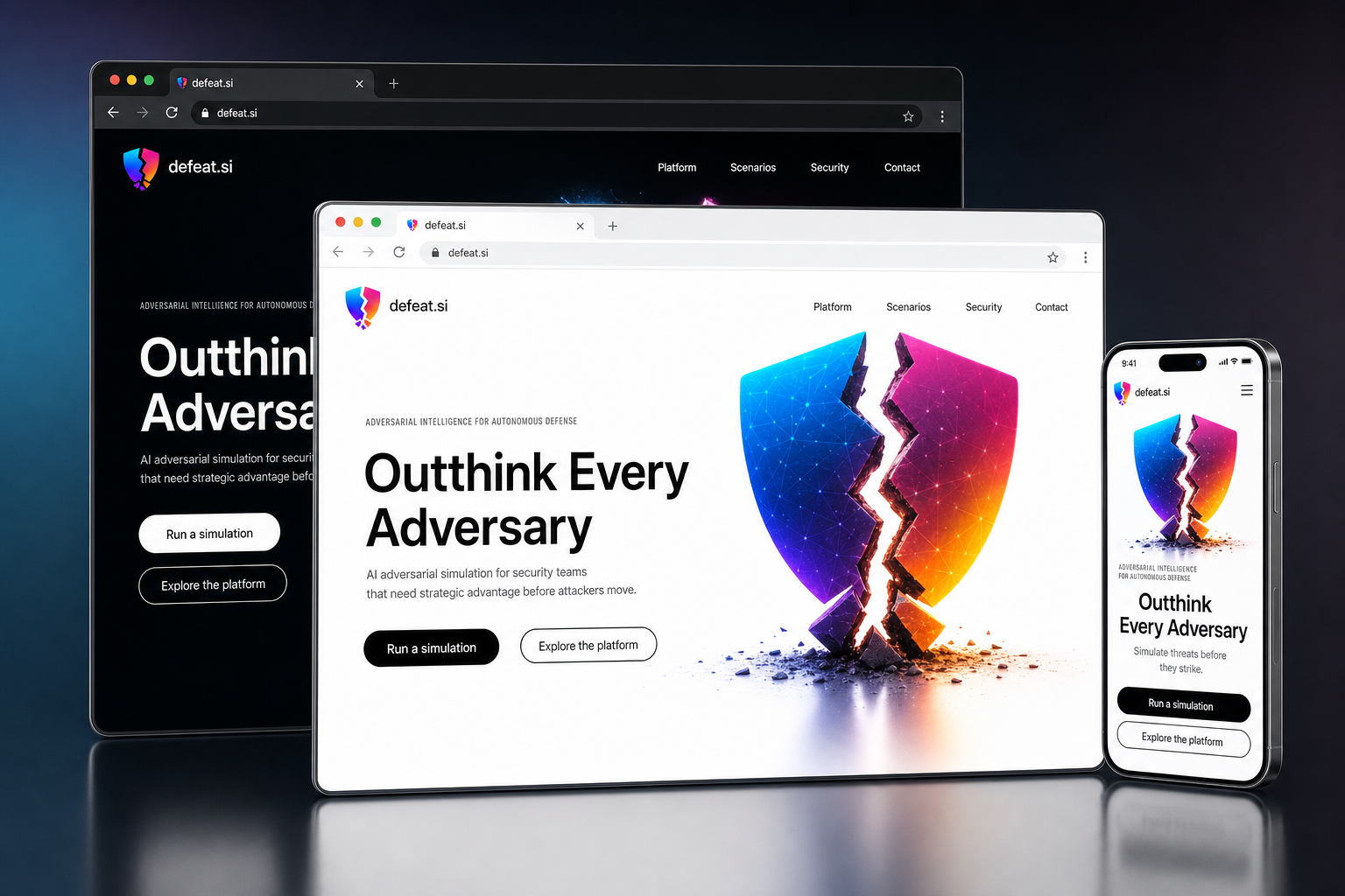 defeat.si website concept preview