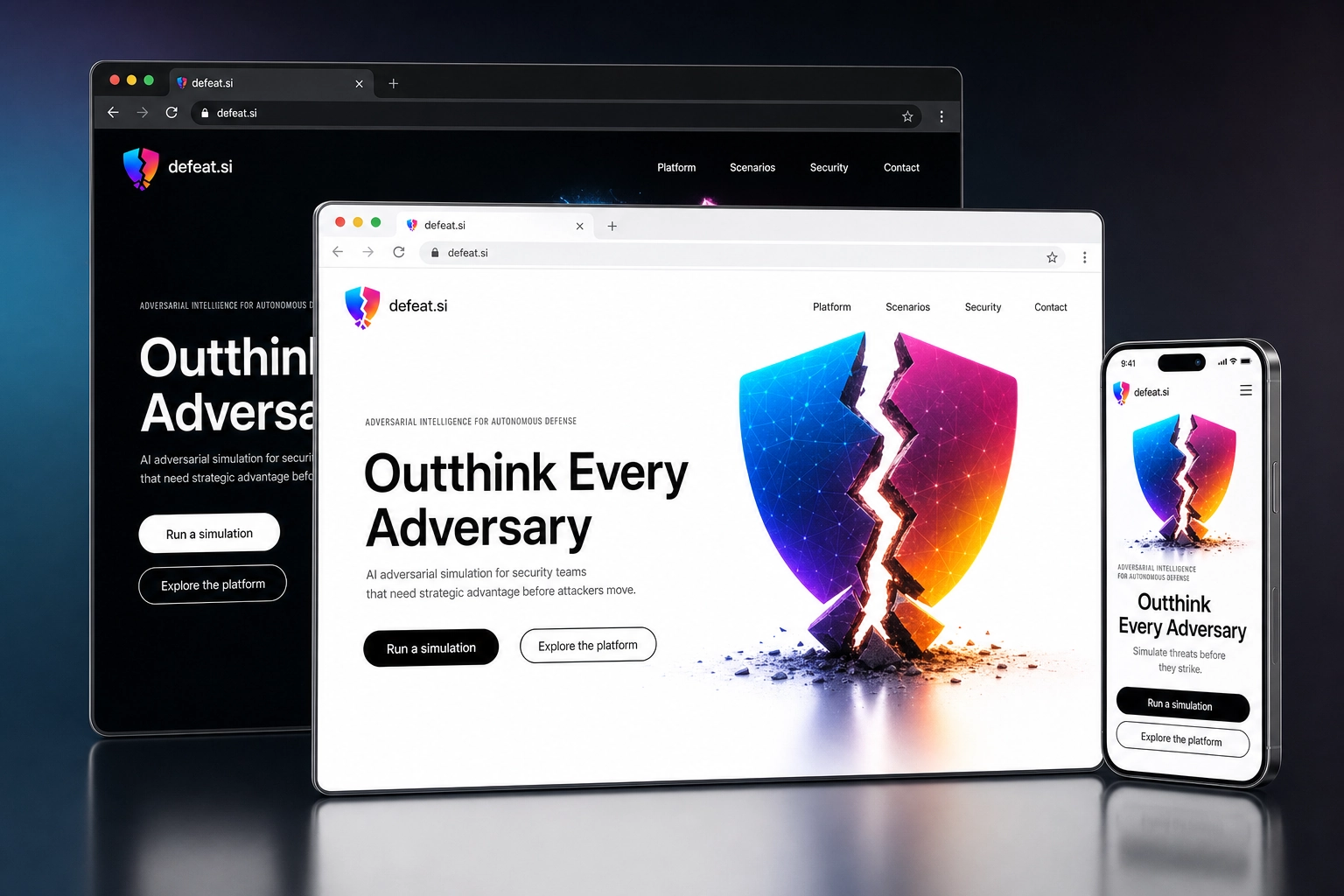 defeat.si website concept preview