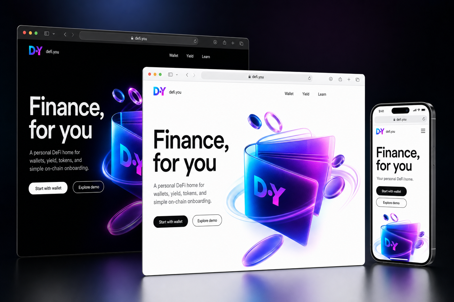 defi.you website concept preview enlarged
