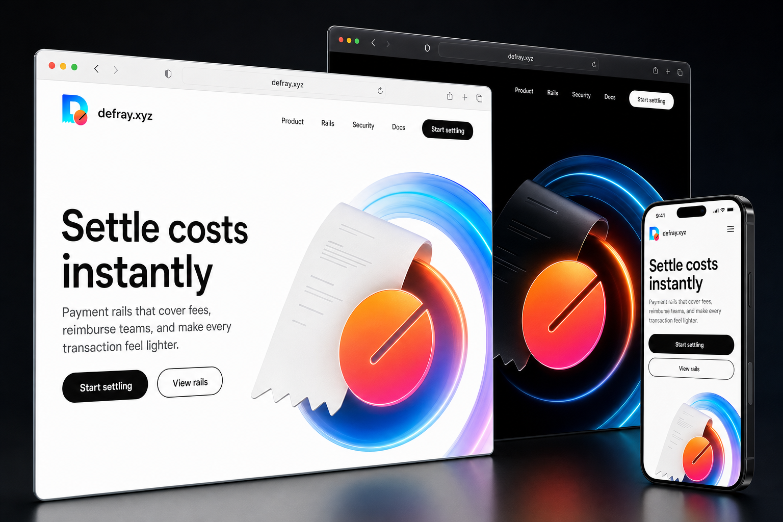 defray.xyz website concept preview enlarged