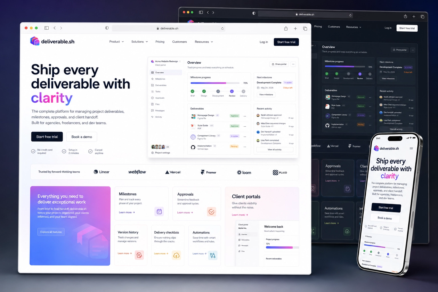 deliverable.sh website concept preview