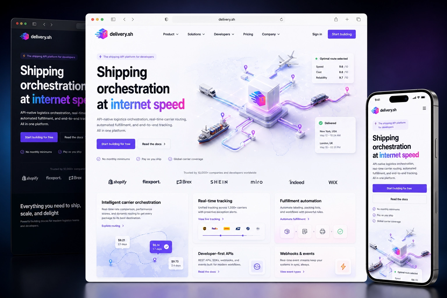 delivery.sh website concept preview