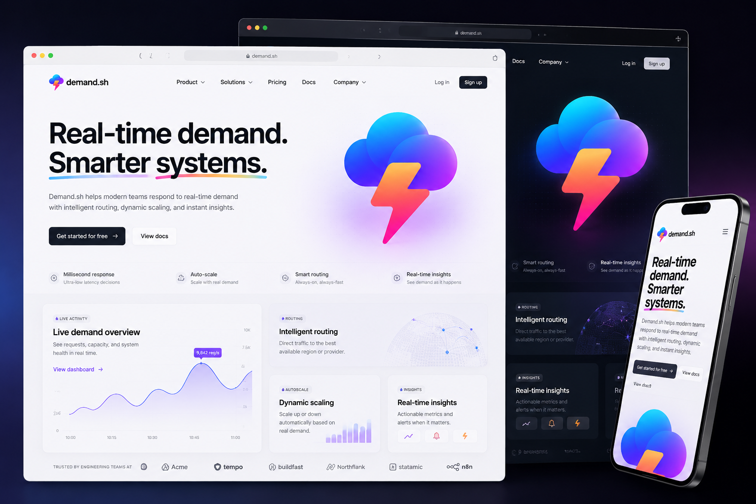 demand.sh website concept preview