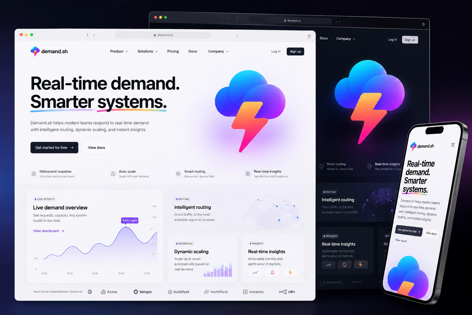 demand.sh website concept preview