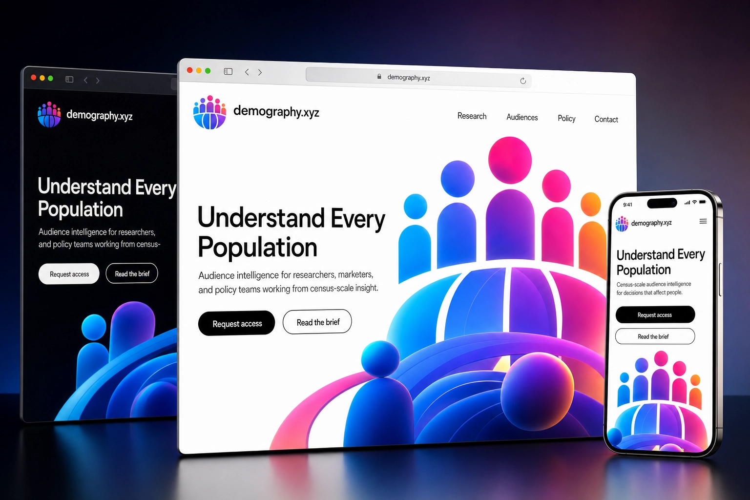demography.xyz website concept preview