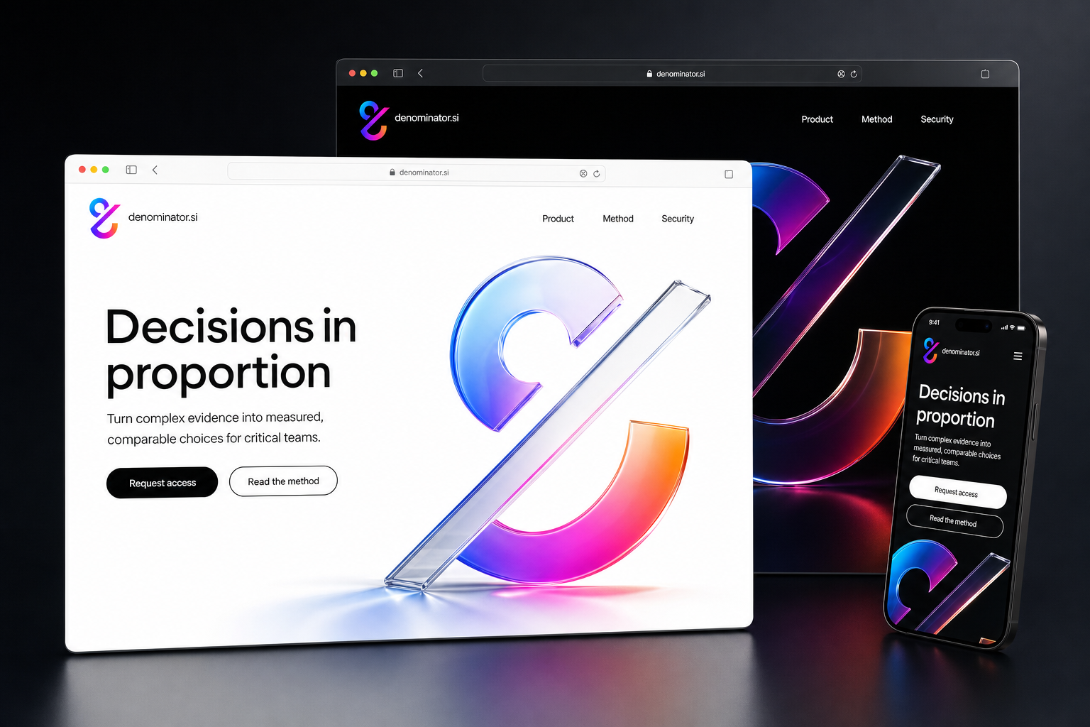 denominator.si website concept preview