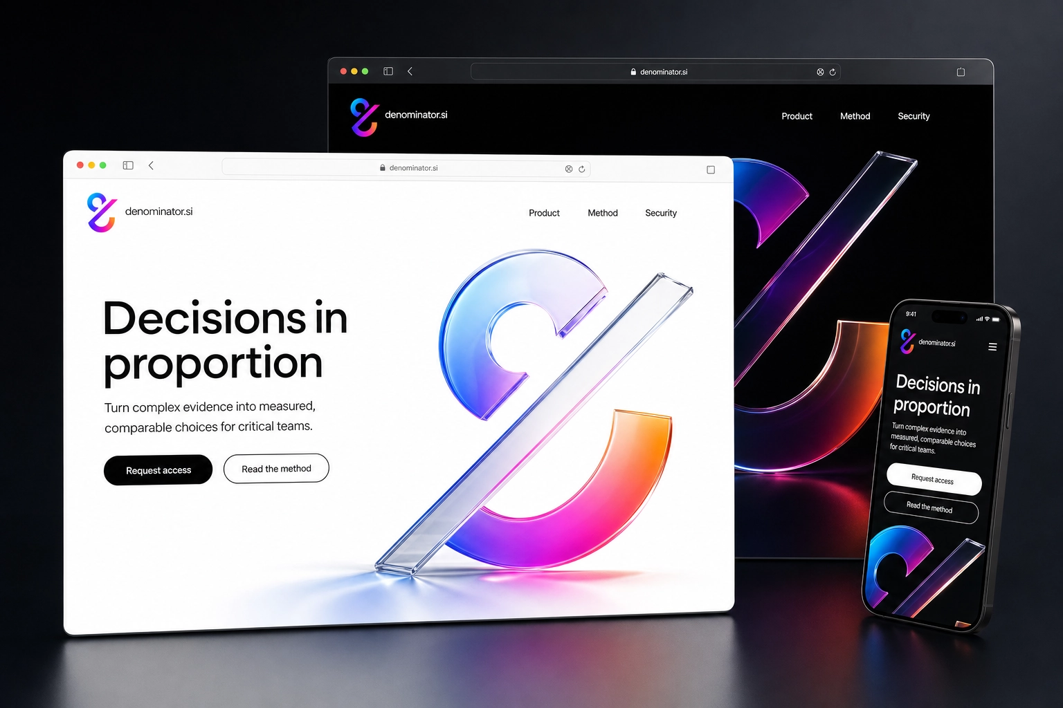 denominator.si website concept preview