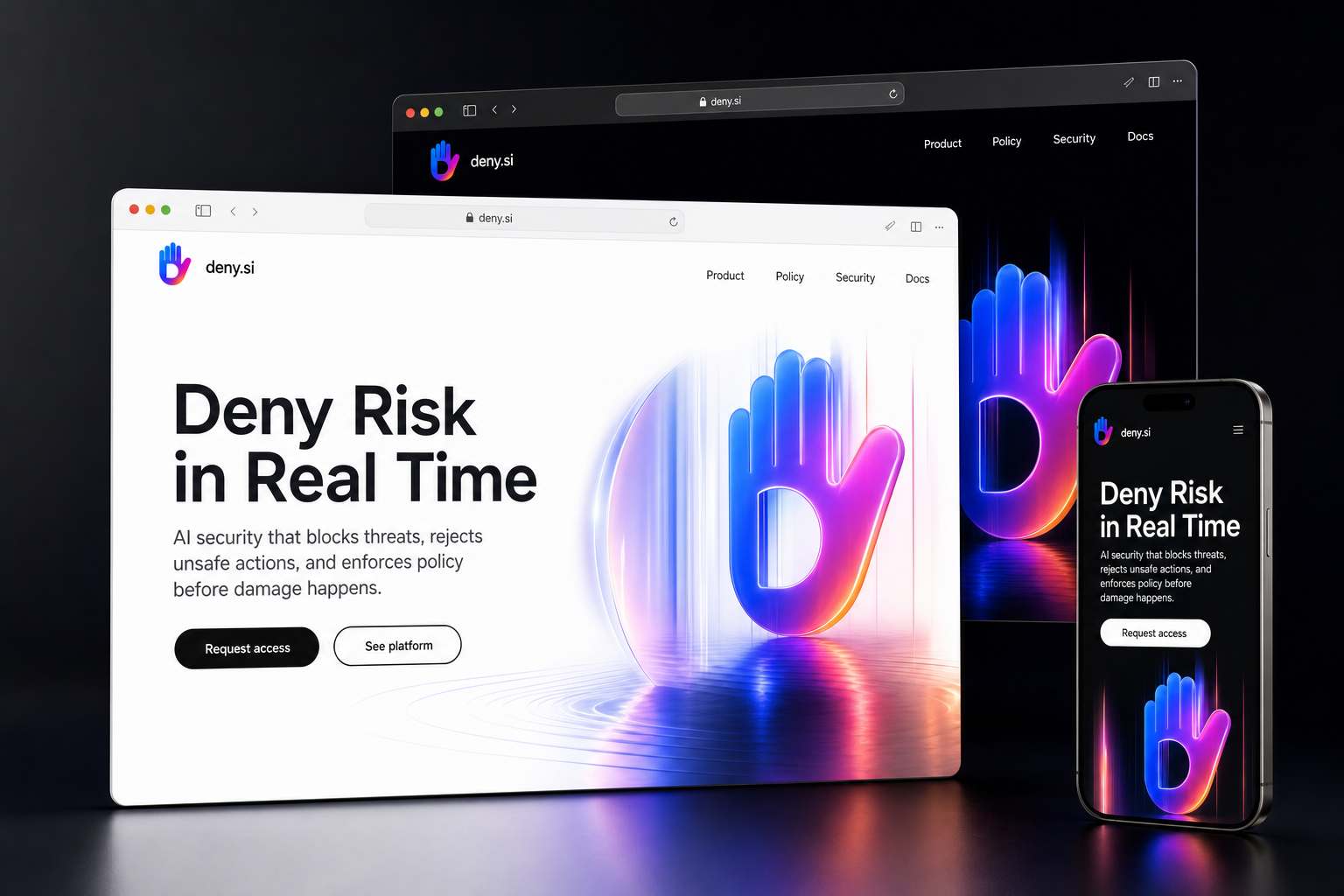 deny.si website concept preview