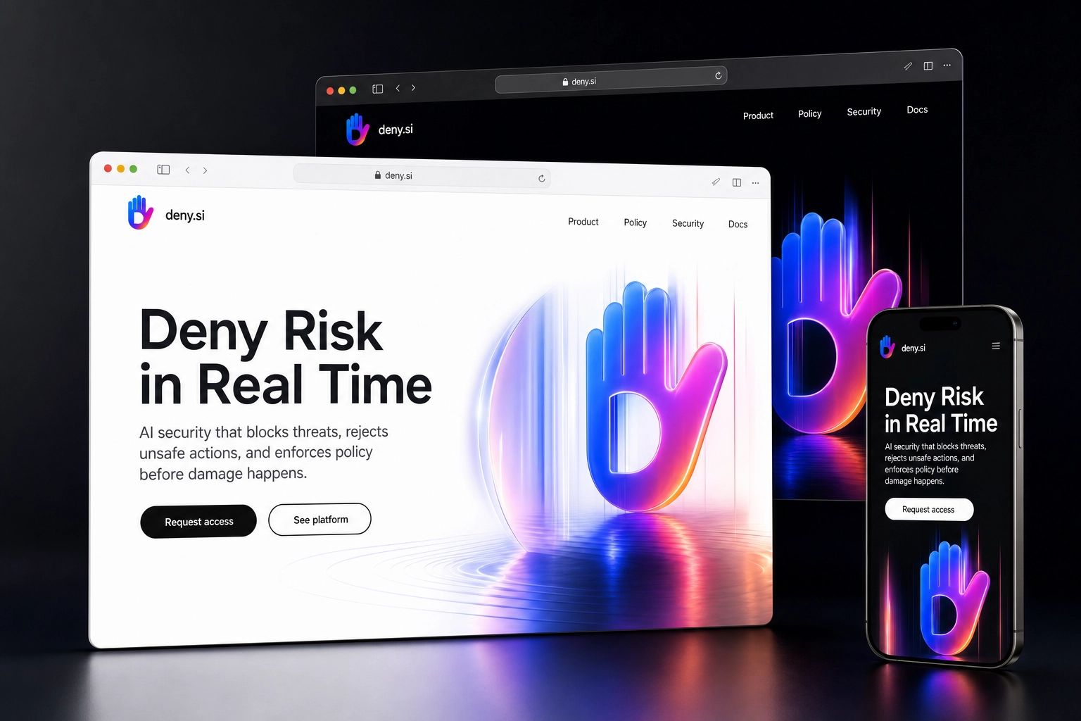 deny.si website concept preview