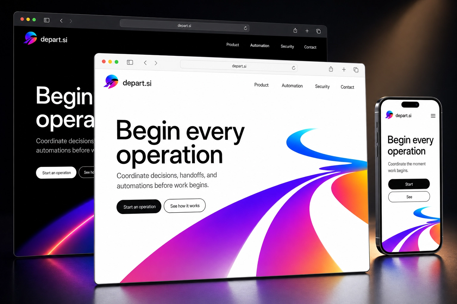 depart.si website concept preview