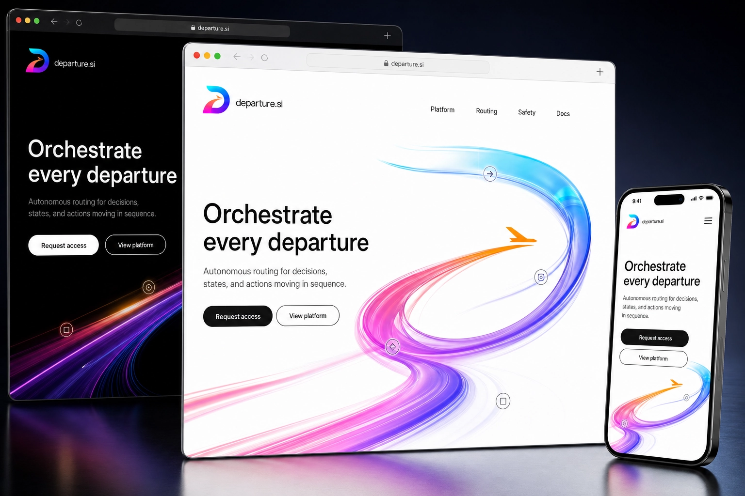 departure.si website concept preview